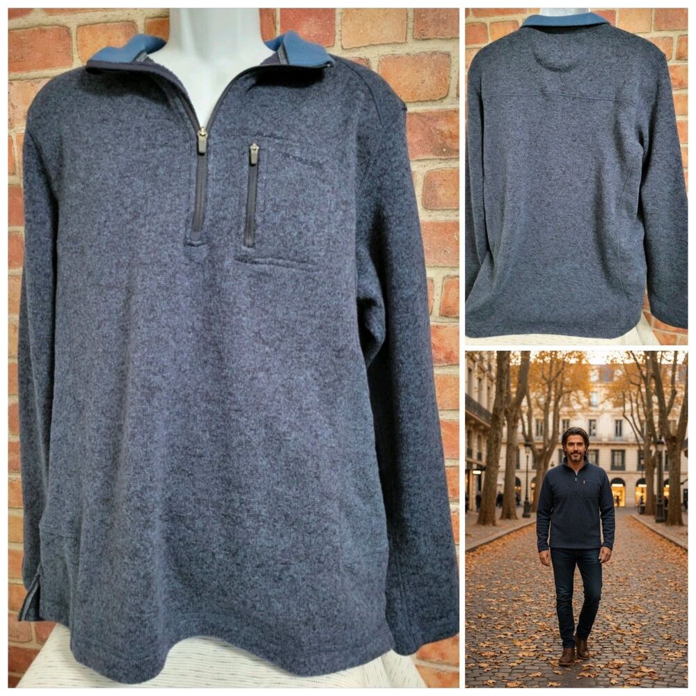 Woolrich Mens Extra Large Fleece Sweater/Jacket 1/4 Zip Outdoor Inspired Comfort